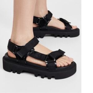 LÄST Checkered Platform sandals - Size 41